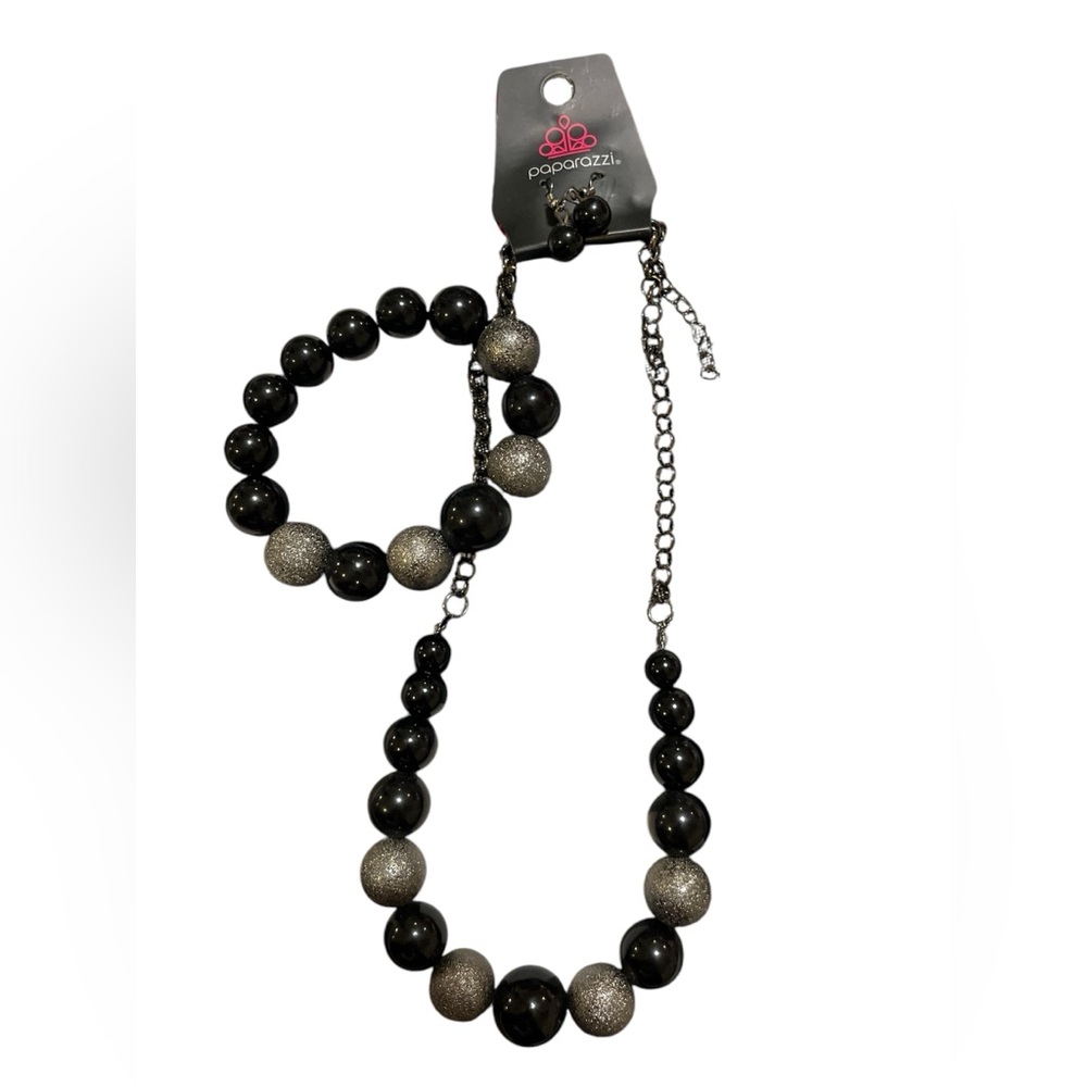 💖 Paparazzi Color Me CEO Black Necklace, Earrings and Bracelet Set